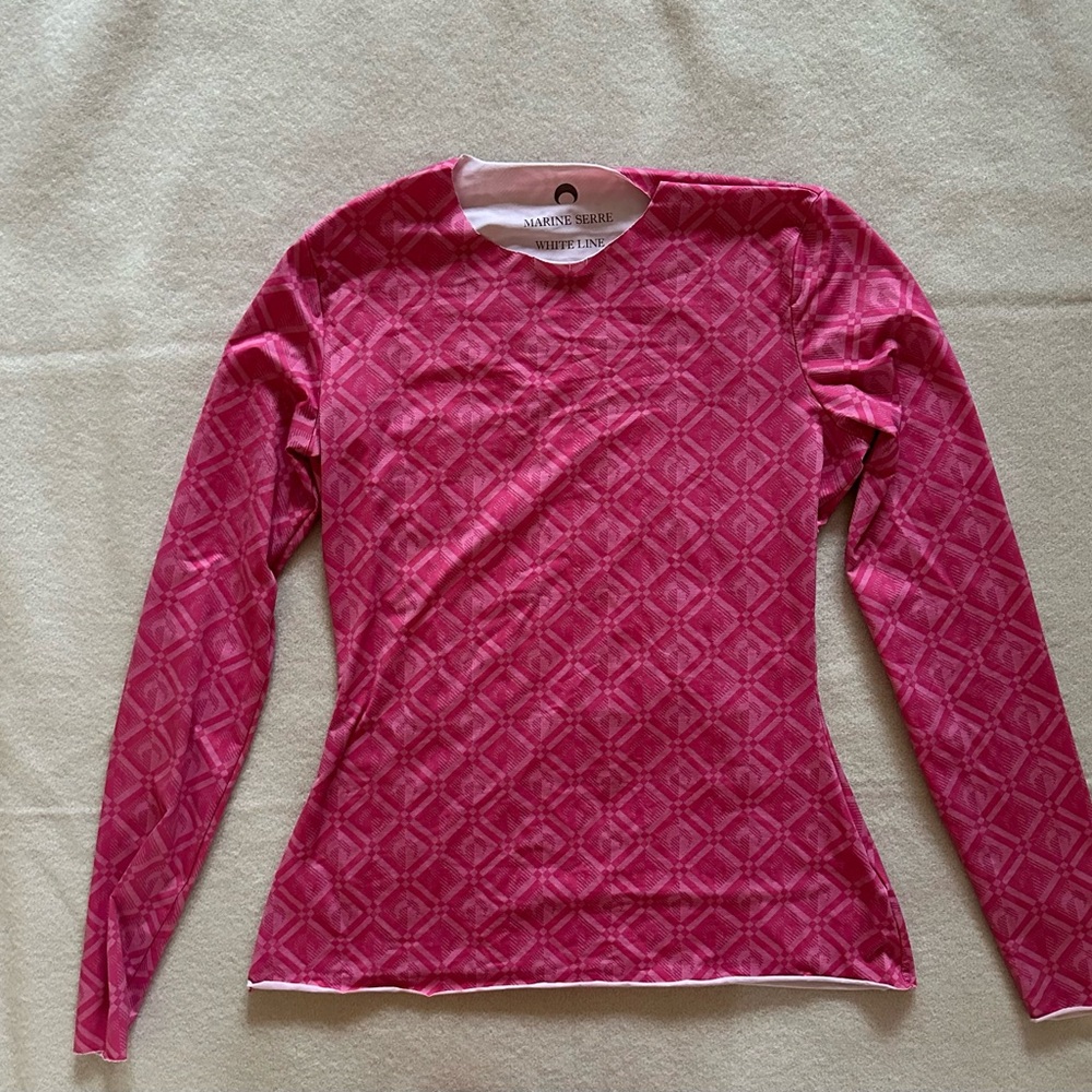 Marine Serre Pink Geometric Long Sleeve Top